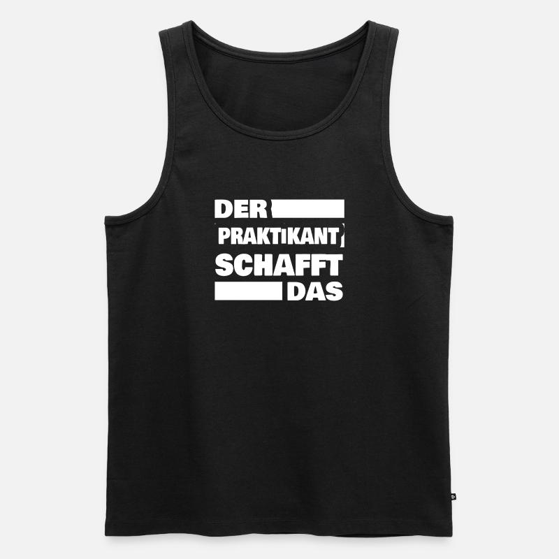 Praktikant als Arbeit - Männer Premium Bio Tank Top - Schwarz