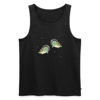 Niedliche Weltraum-Turtles - Männer Premium Bio Tank Top - Schwarz - Vorne - Michal (187cm)