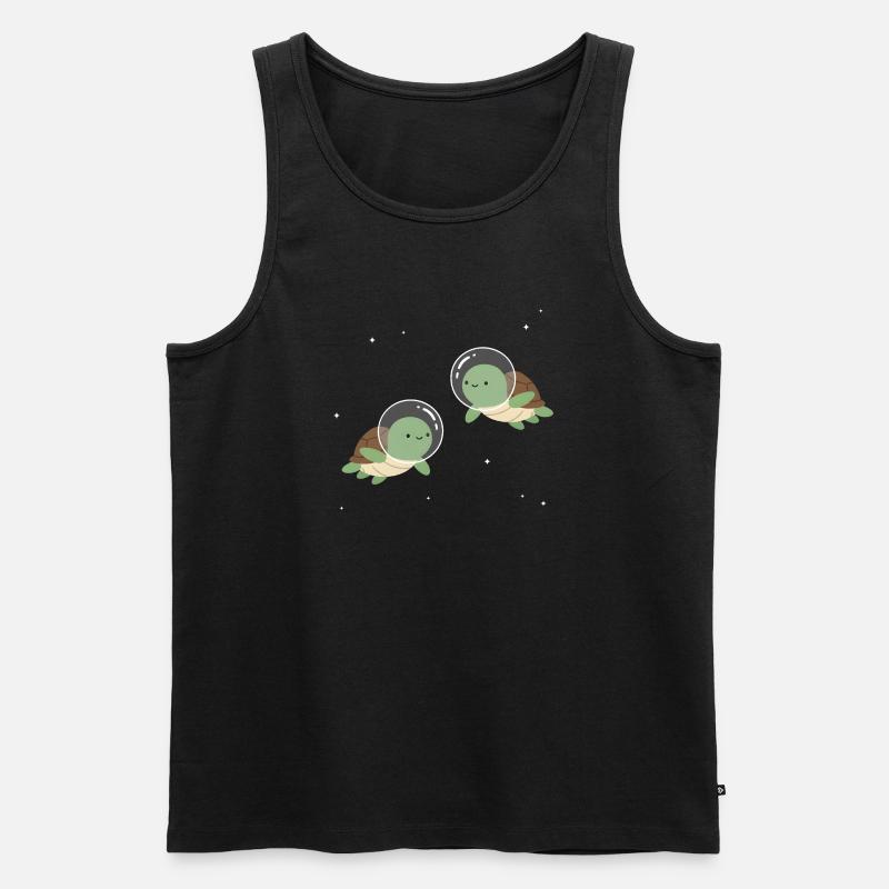 Tortues de l’espace mignonnes - Débardeur bio Premium Homme - noir
