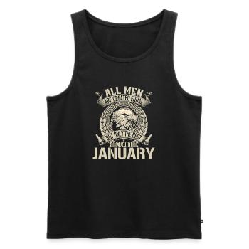 January Eagle Unity Motif - Men's Premium Organic Tank Top - black - Front - AI Model Male 178 light (178cm)