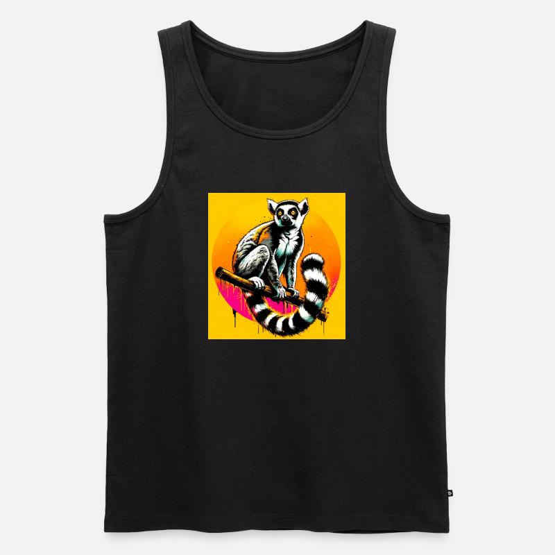 Lemur - Männer Premium Bio Tank Top - Schwarz