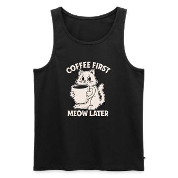 Katzensprüche Kaffee Liebhaber Motiv - Männer Premium Bio Tank Top - Schwarz - Vorne - Michal (187cm)