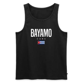 Bayamo Cuba Cubains - Débardeur bio Premium Homme - noir - Devant - AI Model Male 178 light (178cm)