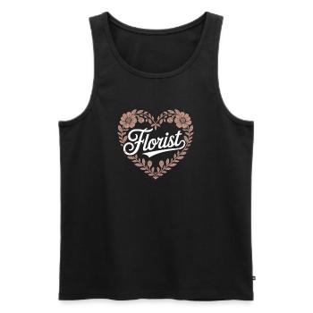 Florist Heart Design - Men's Premium Organic Tank Top - black - Front - Michal (187cm)