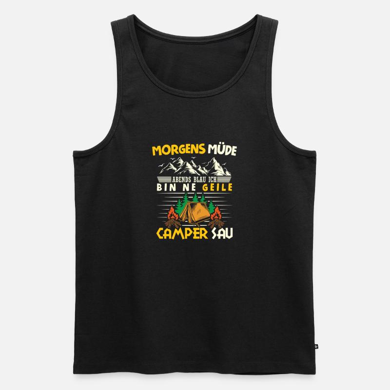 Camper Camping Caravan Saying - Men's Premium Organic Tank Top - black