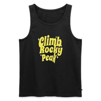 Climb Rocky Peak Motivational Design - Men's Premium Organic Tank Top - black - Front - AI Model Male 178 light (178cm)
