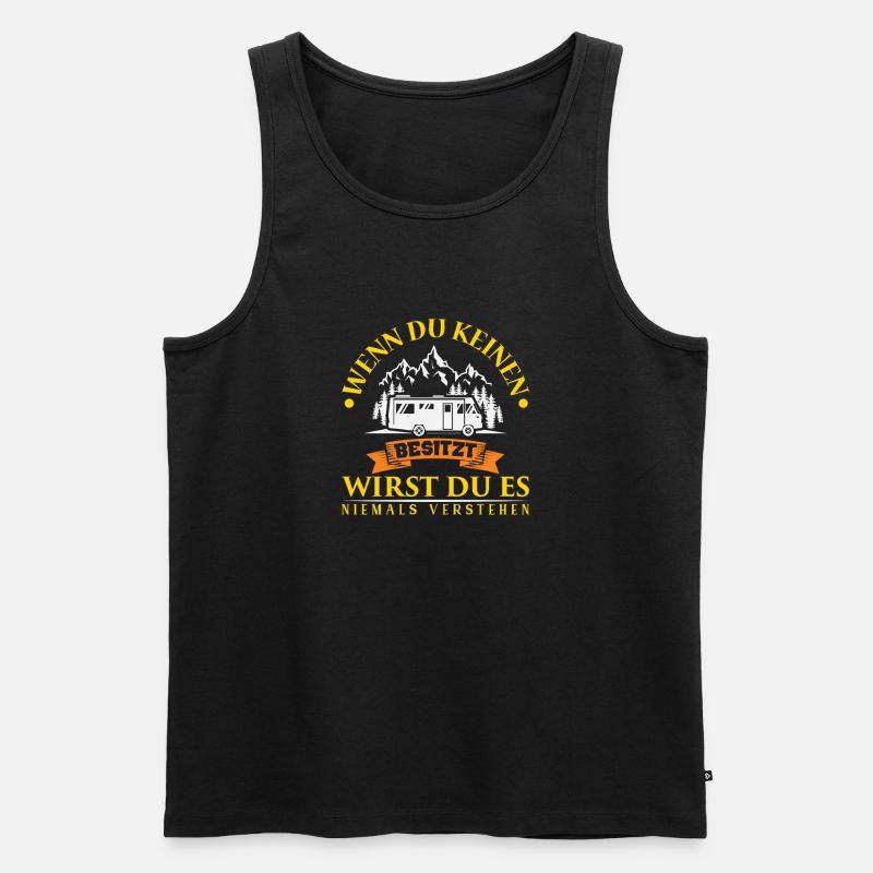 Camper Camping Wohnwagen Spruch - Männer Premium Bio Tank Top - Schwarz