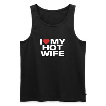 I Love My Hot Wife - Männer Premium Bio Tank Top - Schwarz - Vorne - AI Model Male 178 light (178cm)