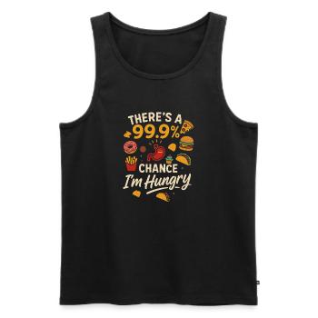 There is a 99.9% chance I am hungry - Men's Premium Organic Tank Top - black - Front - Michal (187cm)