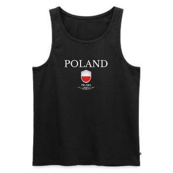 Polish pride, minimalist sleek design - Men's Premium Organic Tank Top - black - Front - AI Model Male 178 light (178cm)