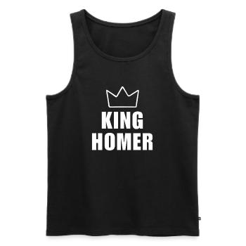 Nom d’Homère avec lettre H - Chemise de la Couronne du Roi - Débardeur bio Premium Homme - noir - Devant - AI Model Male 178 light (178cm)