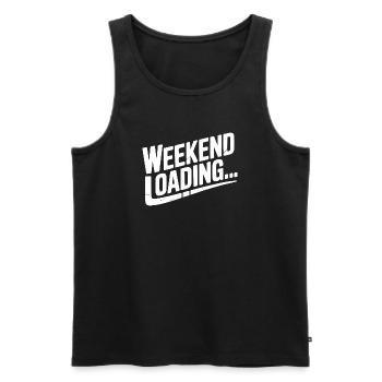 Chargement du week-end - Débardeur bio Premium Homme - noir - Devant - AI Model Male 178 light (178cm)