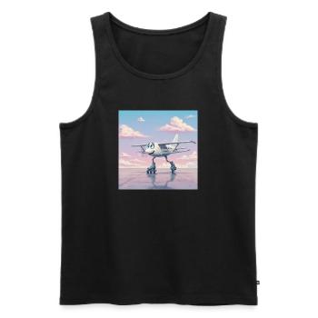 Flugzeug auf Rollschuhen mit einem Lächeln - Männer Premium Bio Tank Top - Schwarz - Vorne - AI Model Male 178 light (178cm)