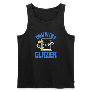 Trust Me I'm a Glazier Sparkle Glass Humor - Männer Premium Bio Tank Top - Schwarz - Vorne - Michal (187cm)