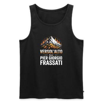 Verso L Alto Saint Pier Giorgio Frassati - Men's Premium Organic Tank Top - black - Front - AI Model Male 178 light (178cm)