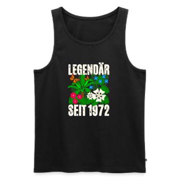 Légendaire depuis 1972 Fleurs - Débardeur bio Premium Homme - noir - Devant - Michal (187cm)