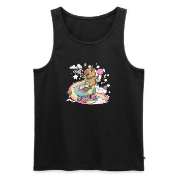 Capybara on Skate with Color Festival - Men's Premium Organic Tank Top - black - Front - AI Model Male 178 light (178cm)