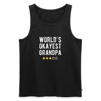 World's Okayest Grandpa Funny Grandpa Saying - Men's Premium Organic Tank Top - black - Front - Michal (187cm)