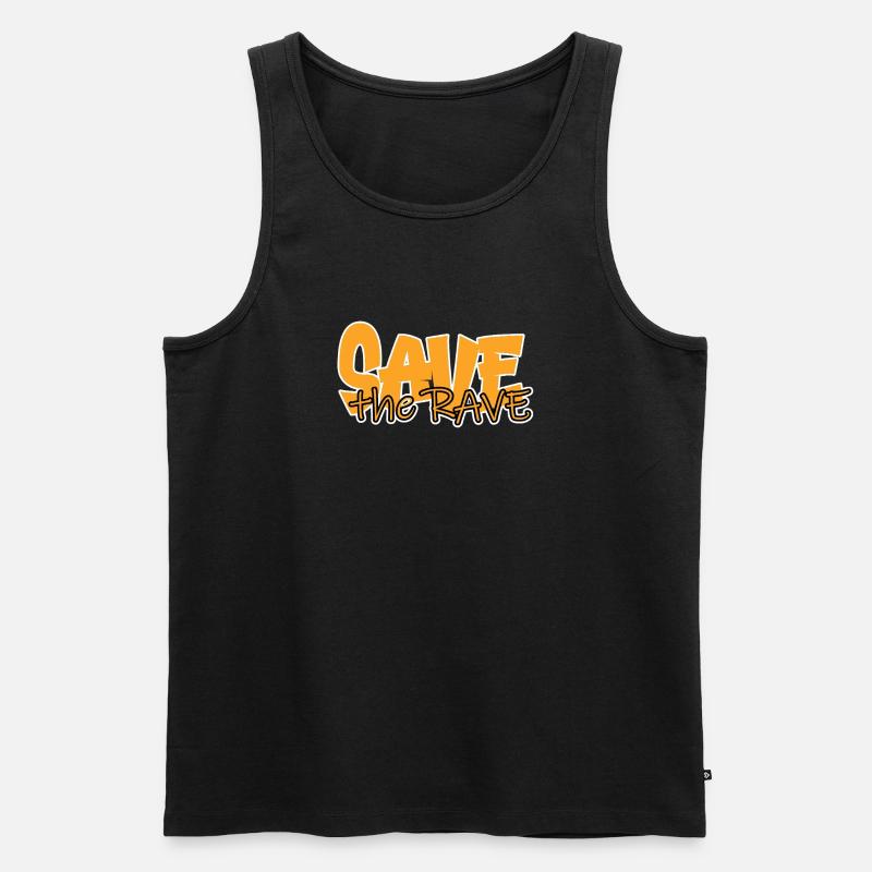 save the rave - Männer Premium Bio Tank Top - Schwarz