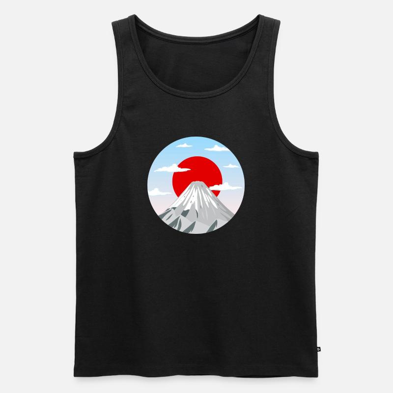 Berg Fuji Kunstgrafik - Männer Premium Bio Tank Top - Schwarz