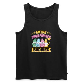 Costume de nain de jardin Gnome-able Buddies Gnome - Débardeur bio Premium Homme - noir - Devant - Michal (187cm)