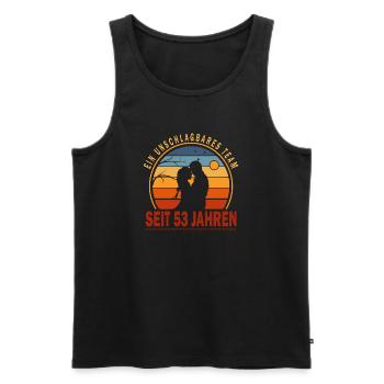 53 Jahre Beziehung Jahrestag Hochzeitstag - Männer Premium Bio Tank Top - Schwarz - Vorne - Michal (187cm)