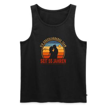 55 Jahre Beziehung Jahrestag Hochzeitstag - Männer Premium Bio Tank Top - Schwarz - Vorne - Michal (187cm)