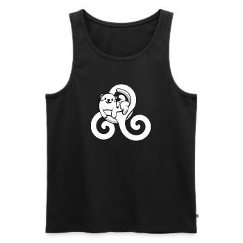 Brittany Breton Hermine – Breizh Symbol Triskel - Men's Premium Organic Tank Top - black - Front - AI Model Male 178 light (178cm)