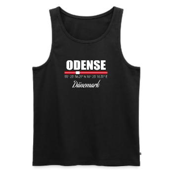 Odense - Men's Premium Organic Tank Top - black - Front - AI Model Male 178 light (178cm)