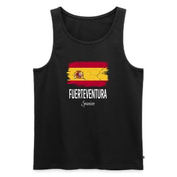 Fuerteventura - Débardeur bio Premium Homme - noir - Devant - AI Model Male 178 light (178cm)