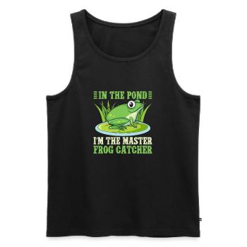Frog Catcher In The Pond Master Catcher Frog - Männer Premium Bio Tank Top - Schwarz - Vorne - AI Model Male 178 light (178cm)