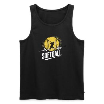 Softball - Débardeur bio Premium Homme - noir - Devant - Michal (187cm)
