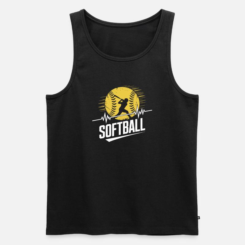 Softball - Männer Premium Bio Tank Top - Schwarz