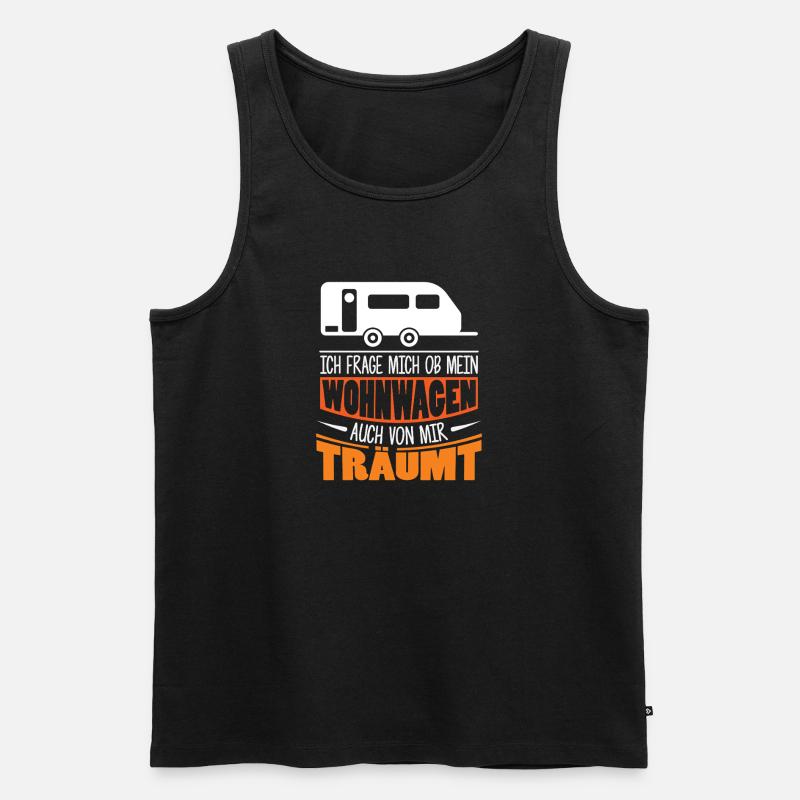 Camper Camping Wohnwagen Spruch - Männer Premium Bio Tank Top - Schwarz