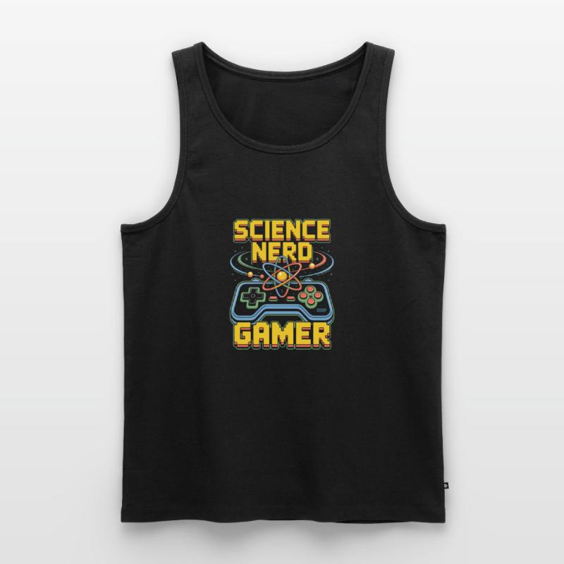 Science Nerd Gamer Atom Controller Wissenschaft Débardeur bio Premium Homme