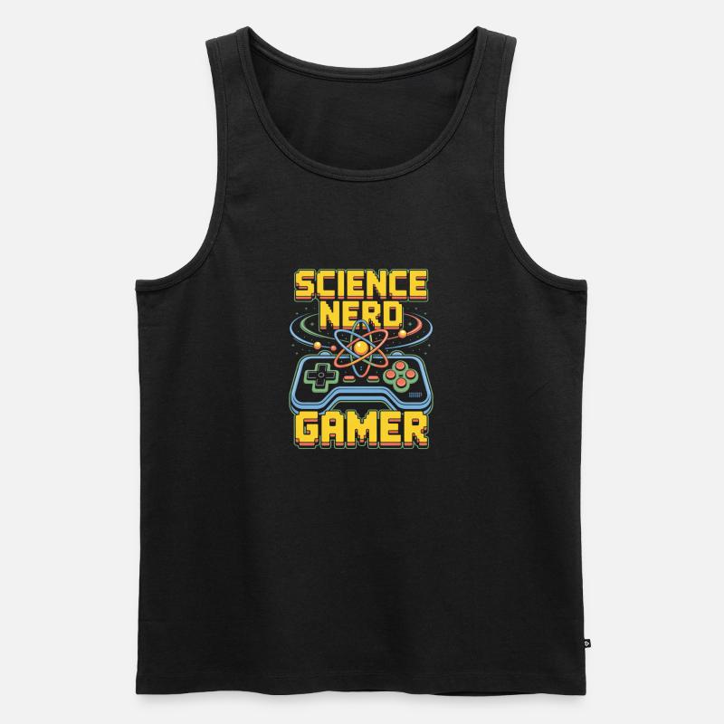 Science Nerd Gamer Atom Controller Wissenschaft - Männer Premium Bio Tank Top - Schwarz
