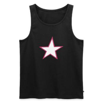Glowing star motif - Men's Premium Organic Tank Top - black - Front - AI Model Male 178 light (178cm)