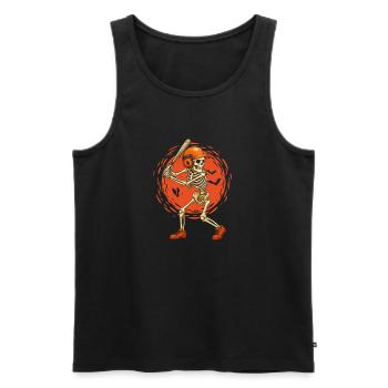 Skelett Baseballspieler gruselig Halloween - Männer Premium Bio Tank Top - Schwarz - Vorne - AI Model Male 178 light (178cm)