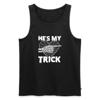 He's My Trick Funny Halloween Couple - Men's Premium Organic Tank Top - black - Front - Michal (187cm)