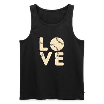 Liebe Baseball Vintage Geschenk - Männer Premium Bio Tank Top - Schwarz - Vorne - Michal (187cm)