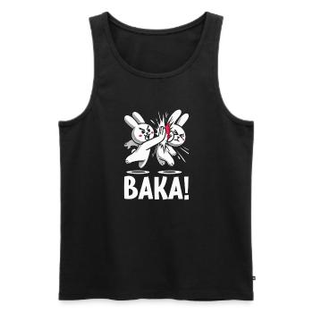 Sortez du contact social inutile Baka Anime - Débardeur bio Premium Homme - noir - Devant - Michal (187cm)