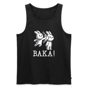 Sortez du contact social inutile Baka Anime - Débardeur bio Premium Homme - noir - Devant - Michal (187cm)