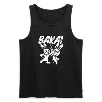 Sortez du contact social inutile Baka Anime - Débardeur bio Premium Homme - noir - Devant - Michal (187cm)