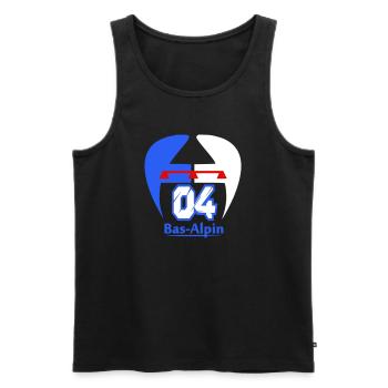 Logo Bas-Alpin - Débardeur bio Premium Homme - noir - Devant - Michal (187cm)