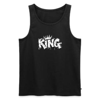 Lettrage König - Débardeur bio Premium Homme - noir - Devant - AI Model Male 178 light (178cm)