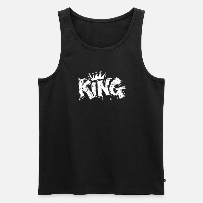 König Schriftzug - Männer Premium Bio Tank Top - Schwarz