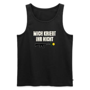 Protest pressure with weapon and flower - Men's Premium Organic Tank Top - black - Front - AI Model Male 178 light (178cm)
