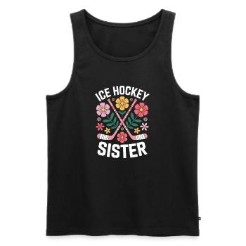 Eishockey Spruch Schwester Eishockey Geschenk - Men's Premium Organic Tank Top - black - Front - Michal (187cm)
