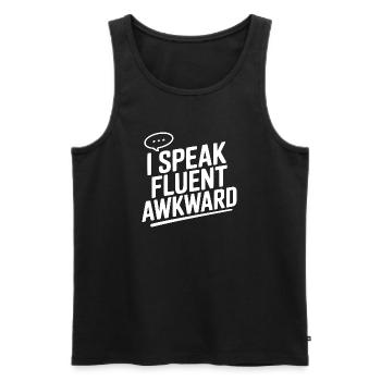 I Speak Fluent Awkward - Men's Premium Organic Tank Top - black - Front - AI Model Male 178 light (178cm)