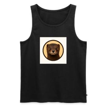 Cute Brown Bear in Circle - Men's Premium Organic Tank Top - black - Front - AI Model Male 178 light (178cm)